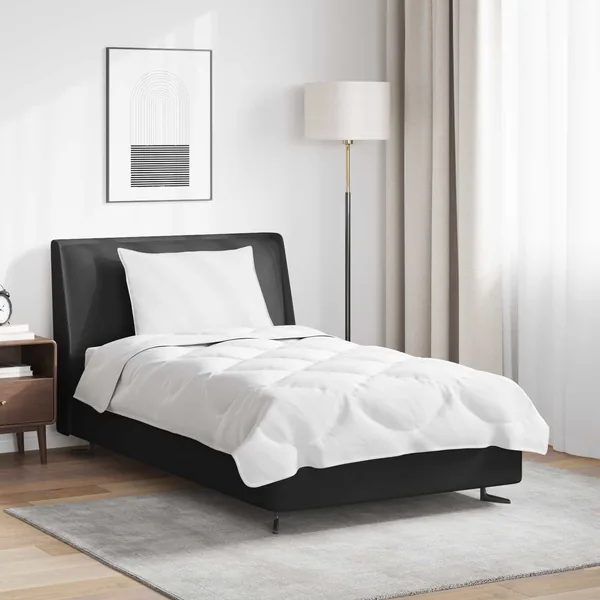 Ensemble de Duvet avec oreiller 2 pcs Blanc Microfibre