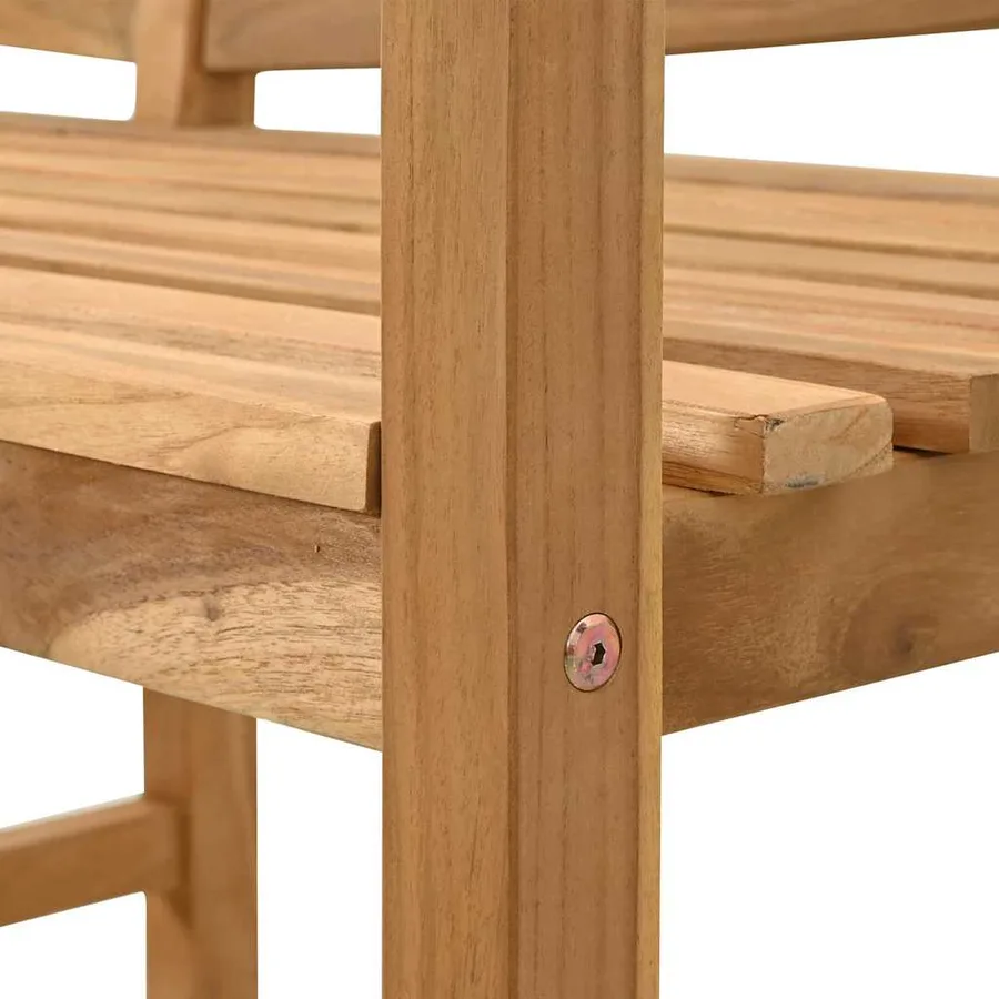 banc Marron 120 x 53,5 x 85 cm Bois de teck massif - 10