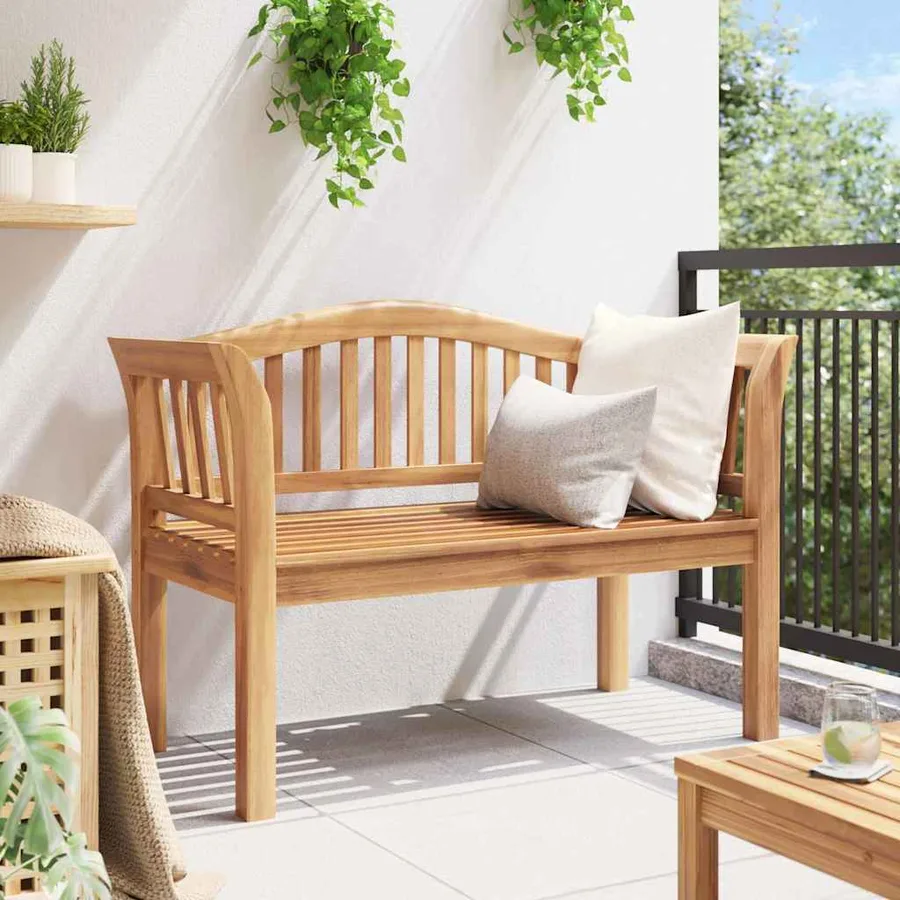 banc Marron 120 x 53,5 x 85 cm Bois de teck massif - 4