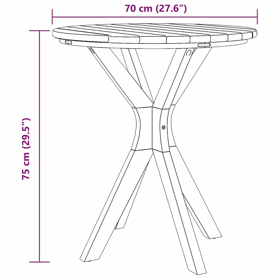 Table d'appoint Marron 70 x 70 x 75 cm Bois de teck massif - 8