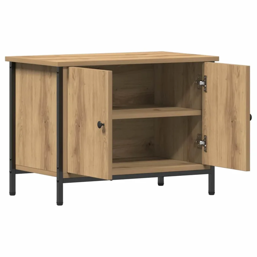 Meuble TV Chêne artisanal 60 x 35 x 45 cm Bois d'ingénierie - 5