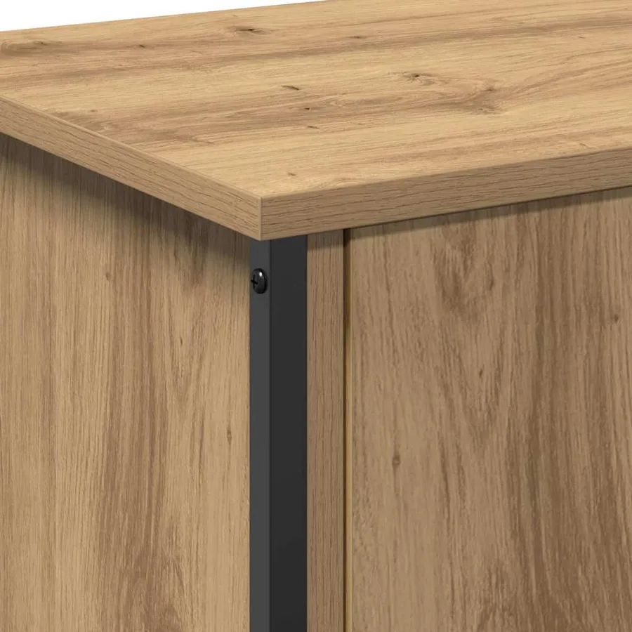 Meuble TV Chêne artisanal 60 x 35 x 45 cm Bois d'ingénierie - 9