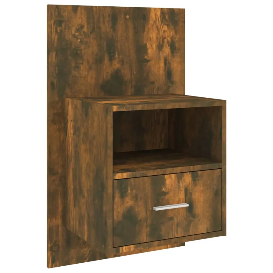 Tables de chevet murales 2 pcs Chêne fumé - 5