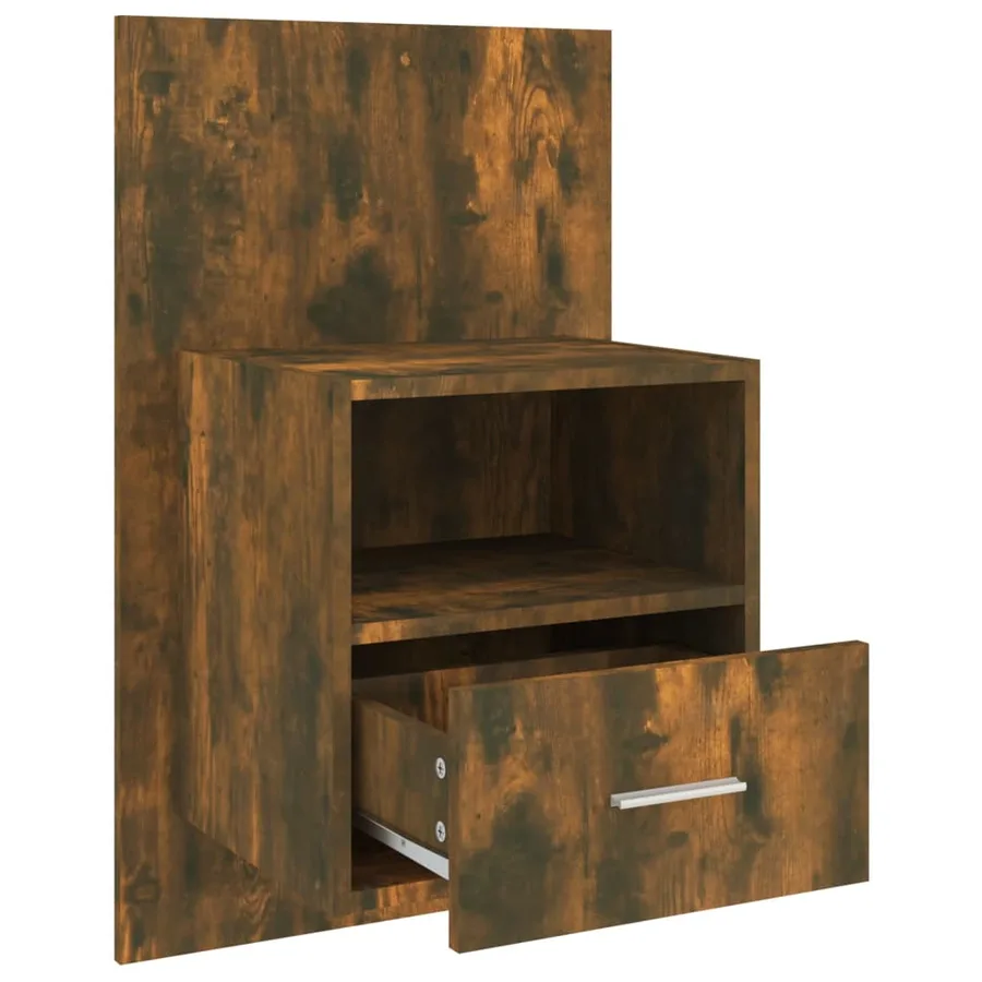 Tables de chevet murales 2 pcs Chêne fumé - 7