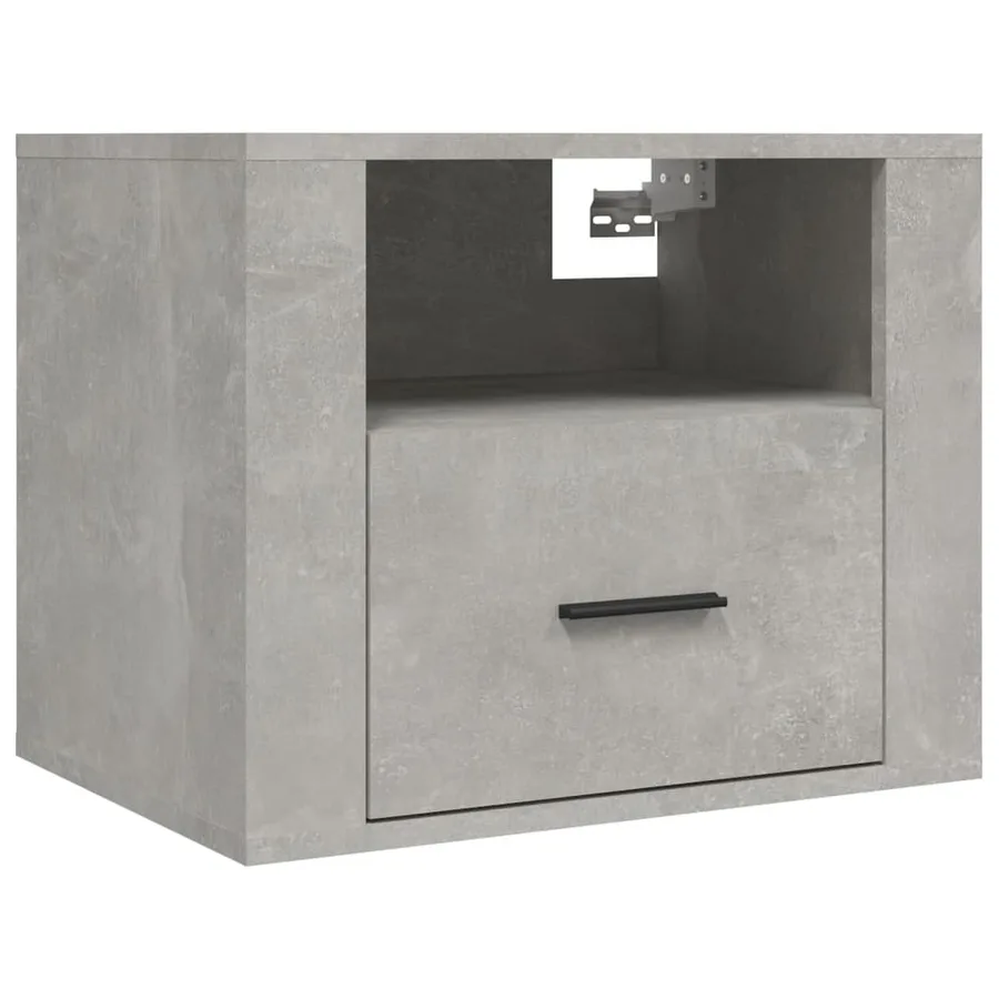 Table de chevet murale Gris béton 50x36x40 cm - 2
