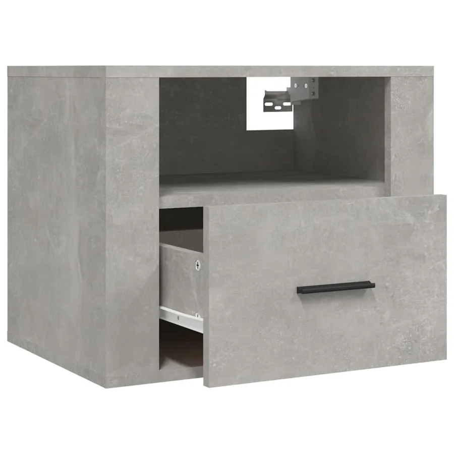 Table de chevet murale Gris béton 50x36x40 cm - 6
