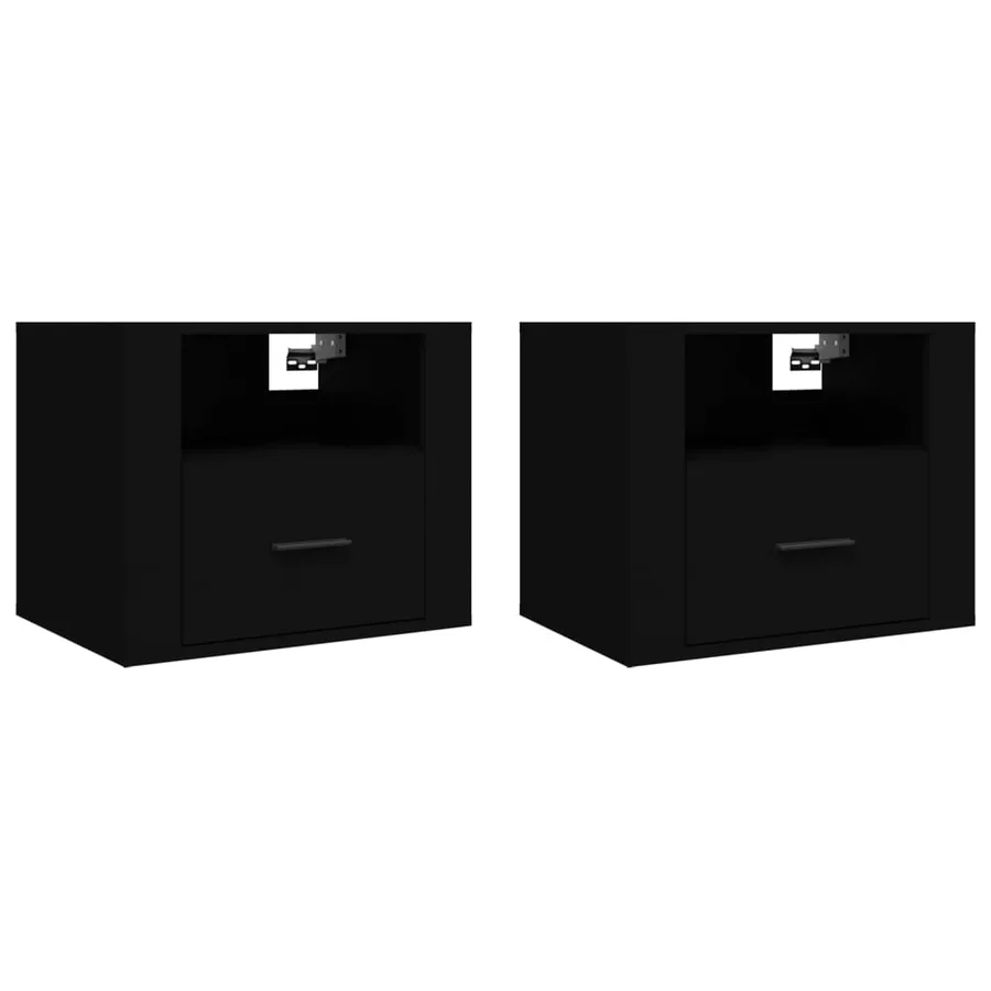Tables de chevet murales 2 pcs Noir 50x36x40 cm - 2
