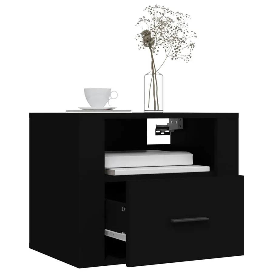 Tables de chevet murales 2 pcs Noir 50x36x40 cm - 4