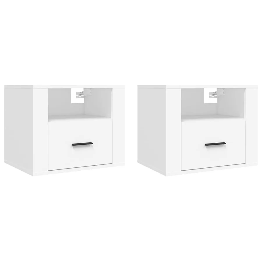 Tables de chevet murales 2 pcs Blanc 50x36x40 cm - 2
