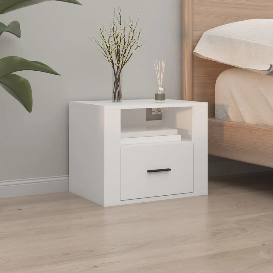 Tables de chevet murales 2 pcs Blanc 50x36x40 cm - 3