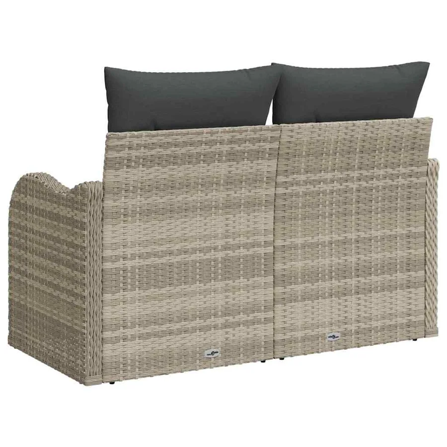 Canapé de jardin Gris clair 121 x 62 x 69cm polyrotin - 4
