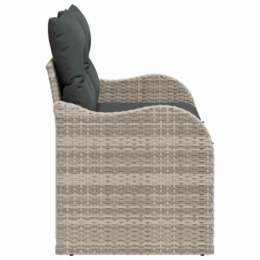 Canapé de jardin Gris clair 121 x 62 x 69cm polyrotin - 6