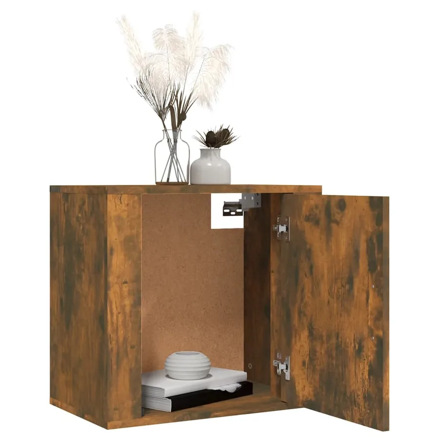 Table de chevet murale Chêne fumé 50x30x47 cm - 4