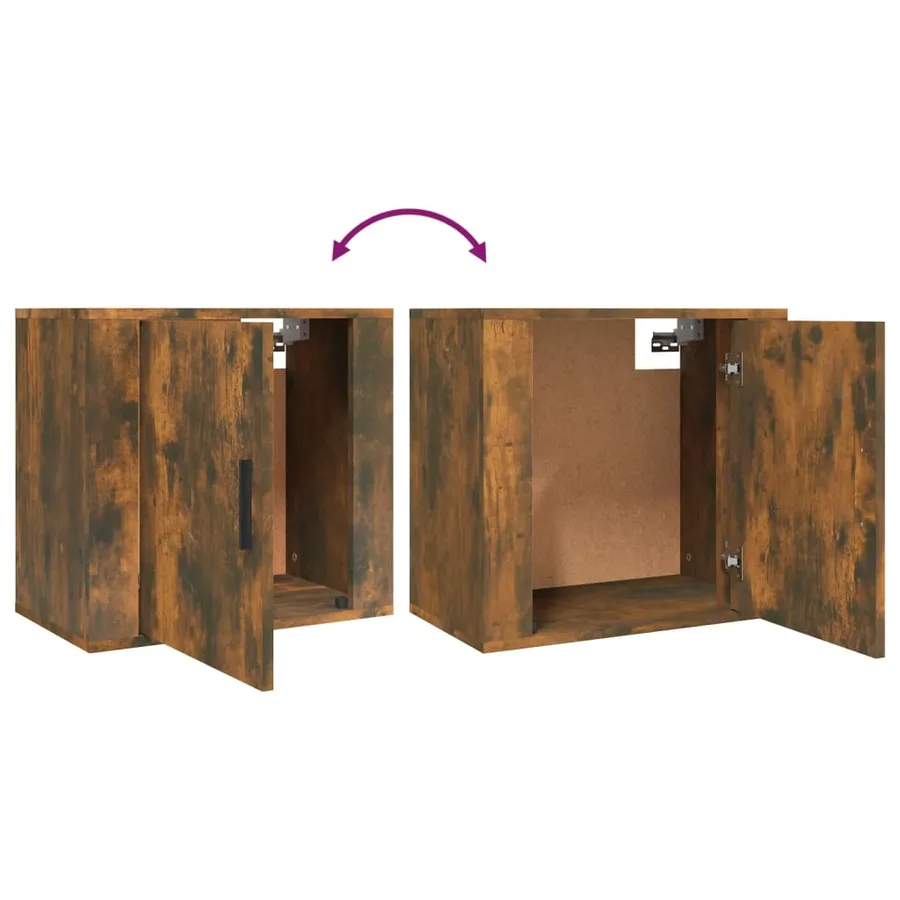 Table de chevet murale Chêne fumé 50x30x47 cm - 8