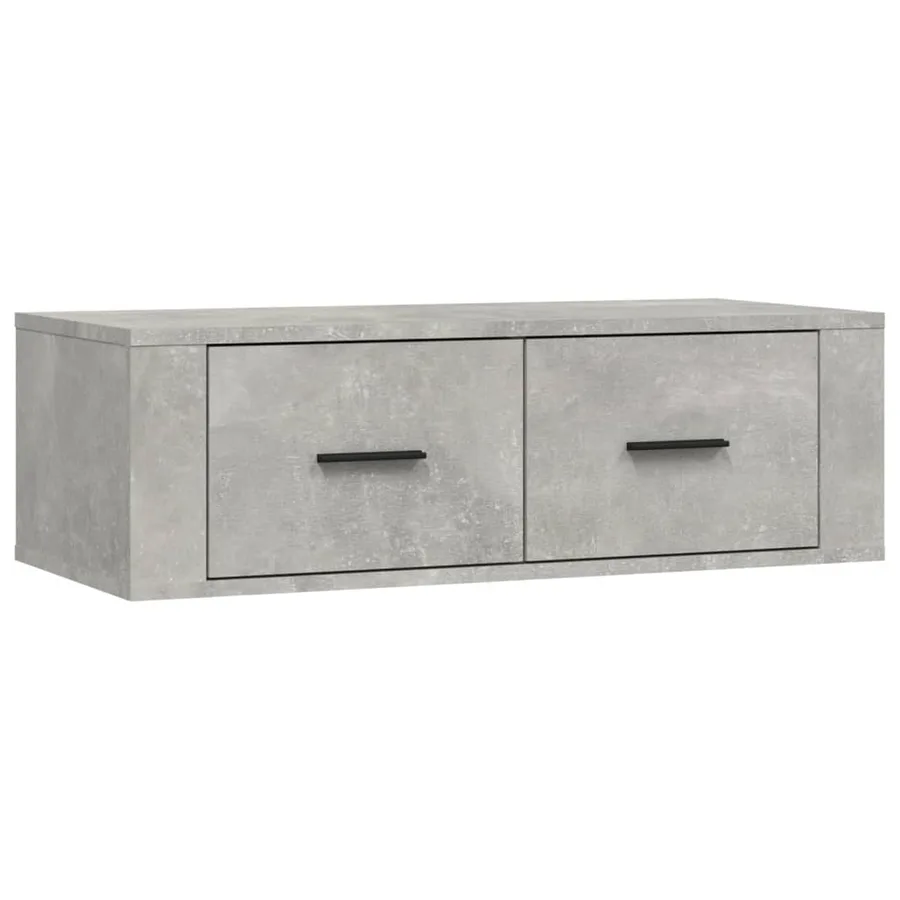 Meuble TV suspendu Gris béton 80x36x25 cm Bois d'ingénierie - 2