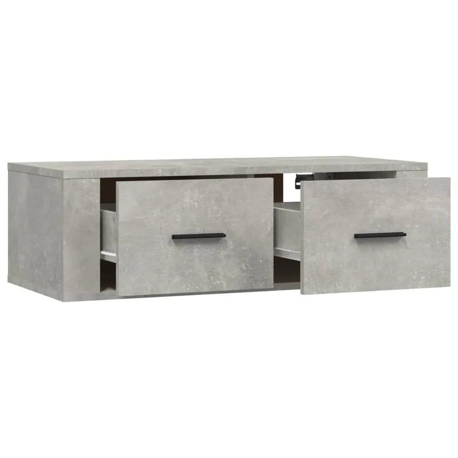 Meuble TV suspendu Gris béton 80x36x25 cm Bois d'ingénierie - 7