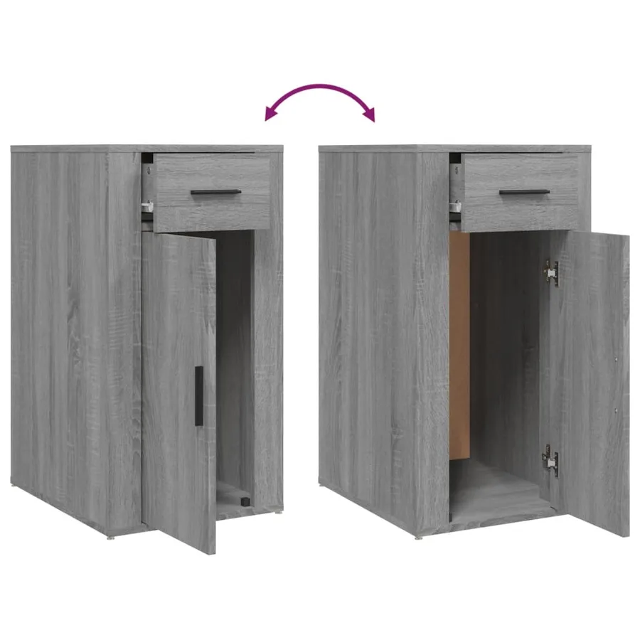 Armoire de bureau Sonoma gris 40x49x75 cm Bois d'ingénierie - 9
