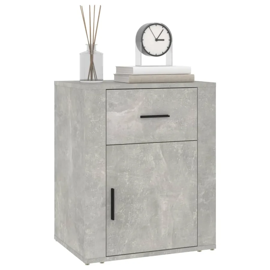 Table de chevet Gris béton 50x36x60 cm Bois d'ingénierie - 4