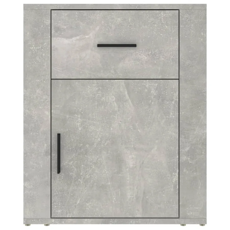 Table de chevet Gris béton 50x36x60 cm Bois d'ingénierie - 6