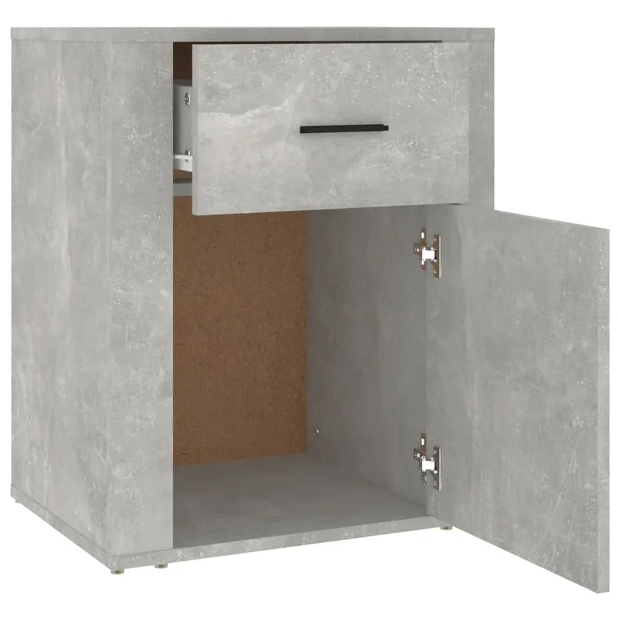 Table de chevet Gris béton 50x36x60 cm Bois d'ingénierie - 7