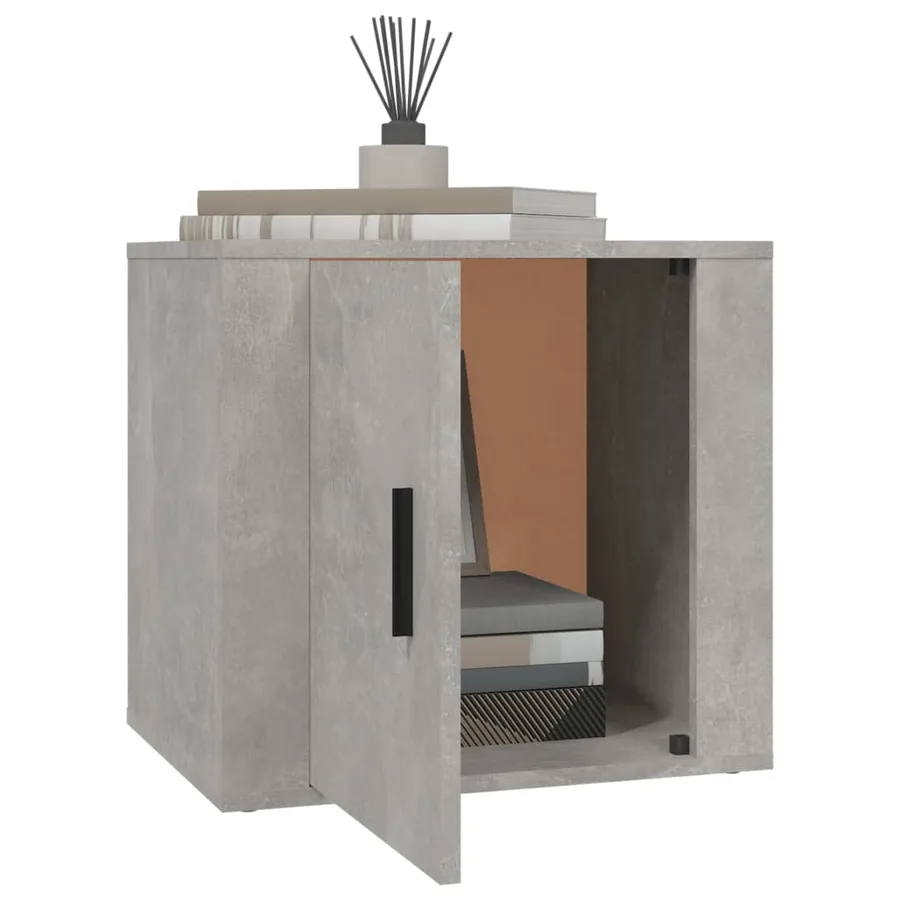 Table de chevet Gris béton 50x39x47 cm - 4