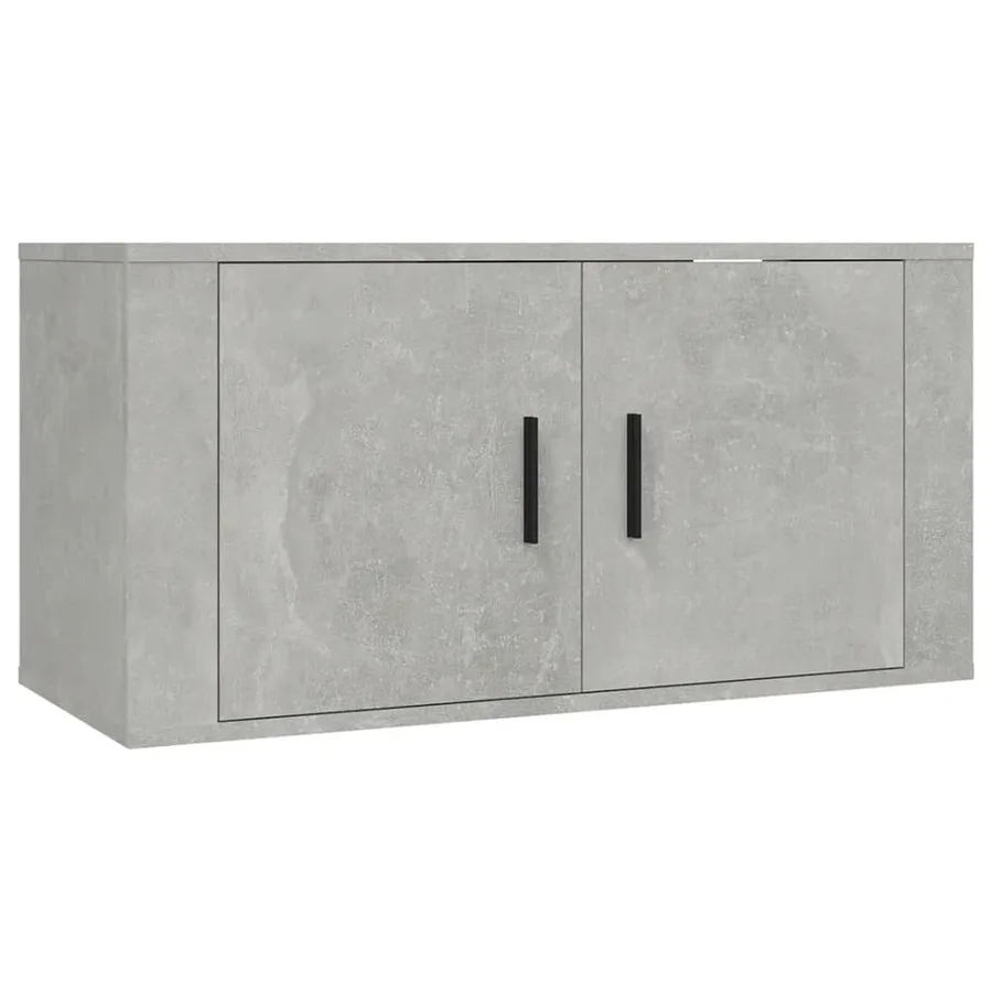 Meuble TV mural Gris béton 80x34,5x40 cm - 2