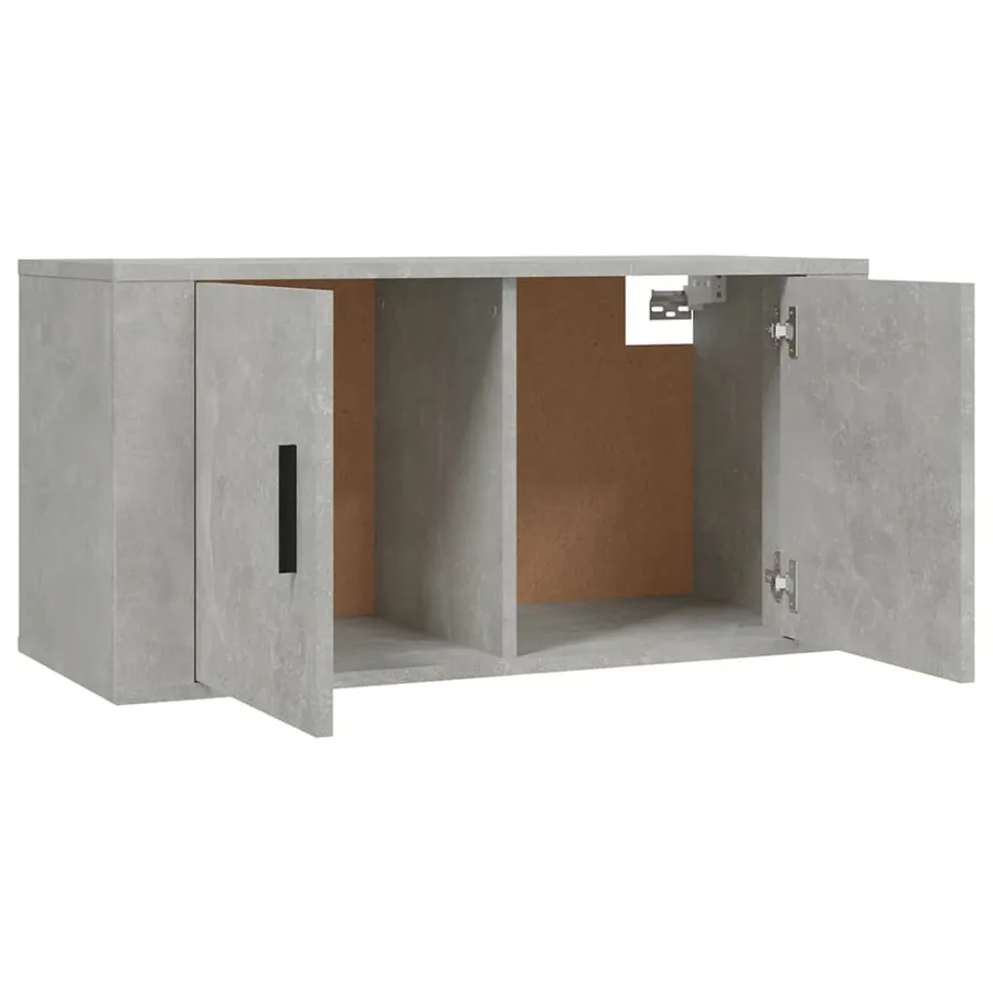 Meuble TV mural Gris béton 80x34,5x40 cm - 5