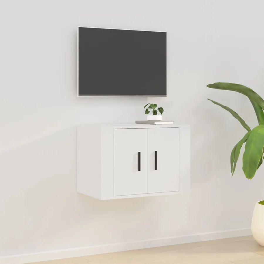 Meuble TV mural Blanc 57x34,5x40 cm