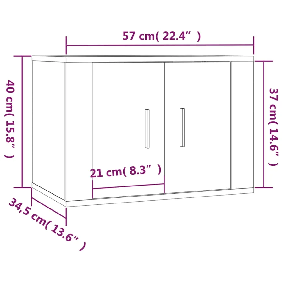 Meuble TV mural Blanc 57x34,5x40 cm - 11