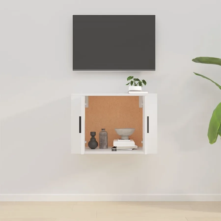 Meuble TV mural Blanc 57x34,5x40 cm - 3