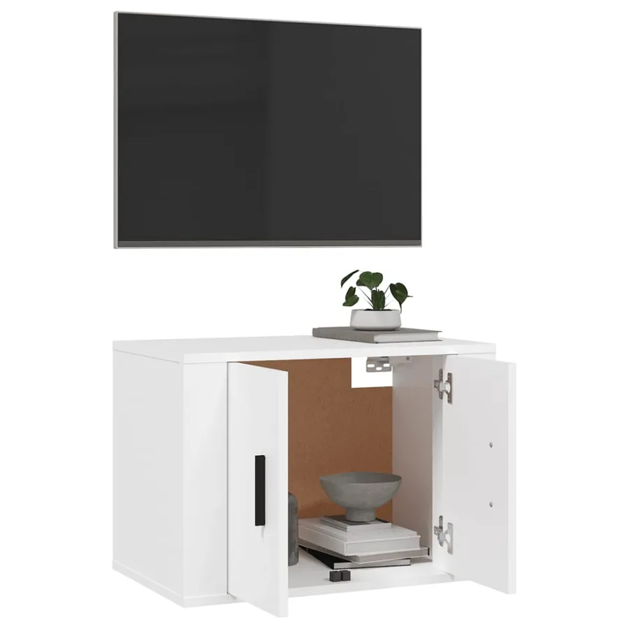 Meuble TV mural Blanc 57x34,5x40 cm - 9