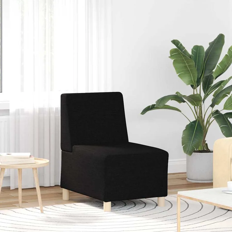 Unité de Sofa Modulaire Sans Accoudoirs 3 pcs Noir - 3