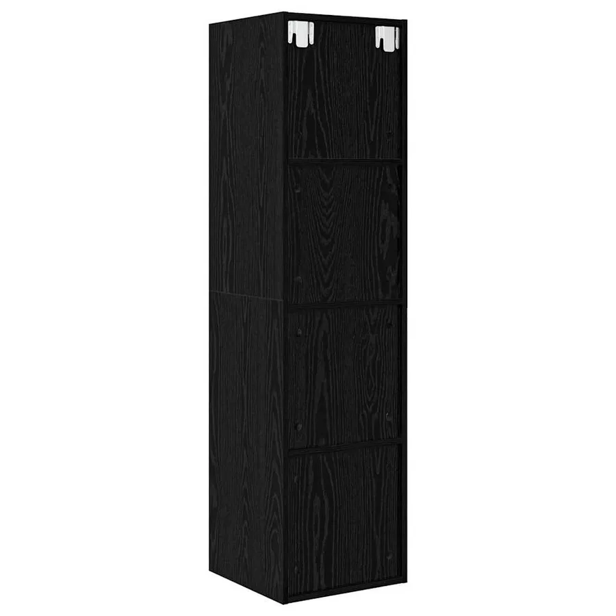 Ensemble meuble TV Montage mural Chêne noir 37 x 37 x 142,5 cm - 10