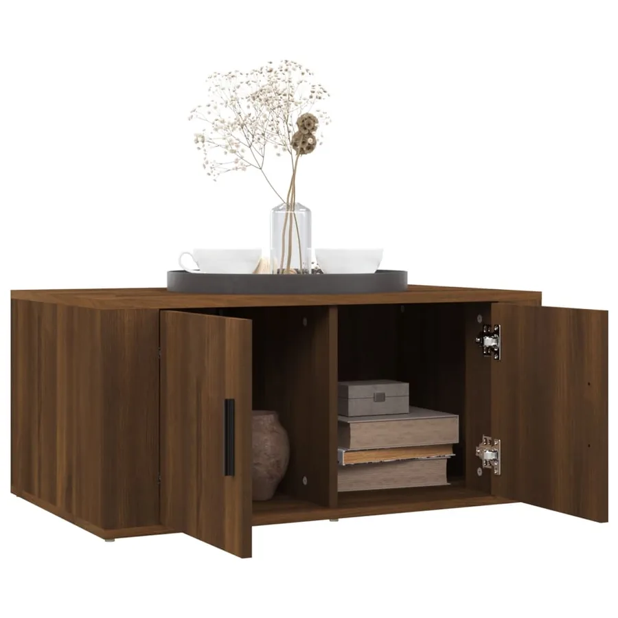 Table basse Chêne marron 80x50x36 cm Bois d'ingénierie - 4