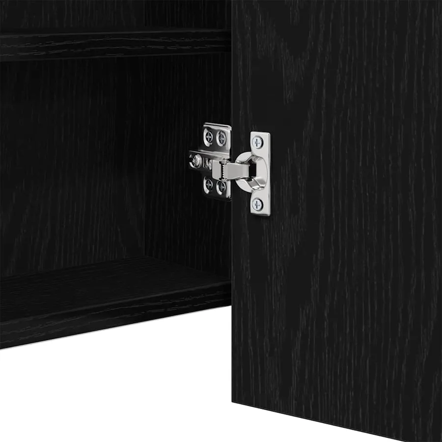 Cabinet Miroir LED avec étagère Chêne noir 100 x 12 x 45 cm - 8