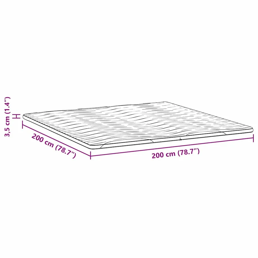 Surmatelas Blanc 200 x 200 cm Tissu en Tricot - 12