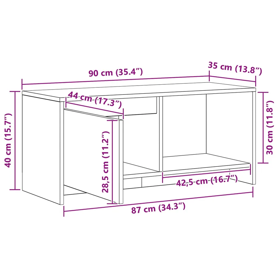 Ensemble meuble TV 90 x 35 x 40 cm Chêne artisanal - 15