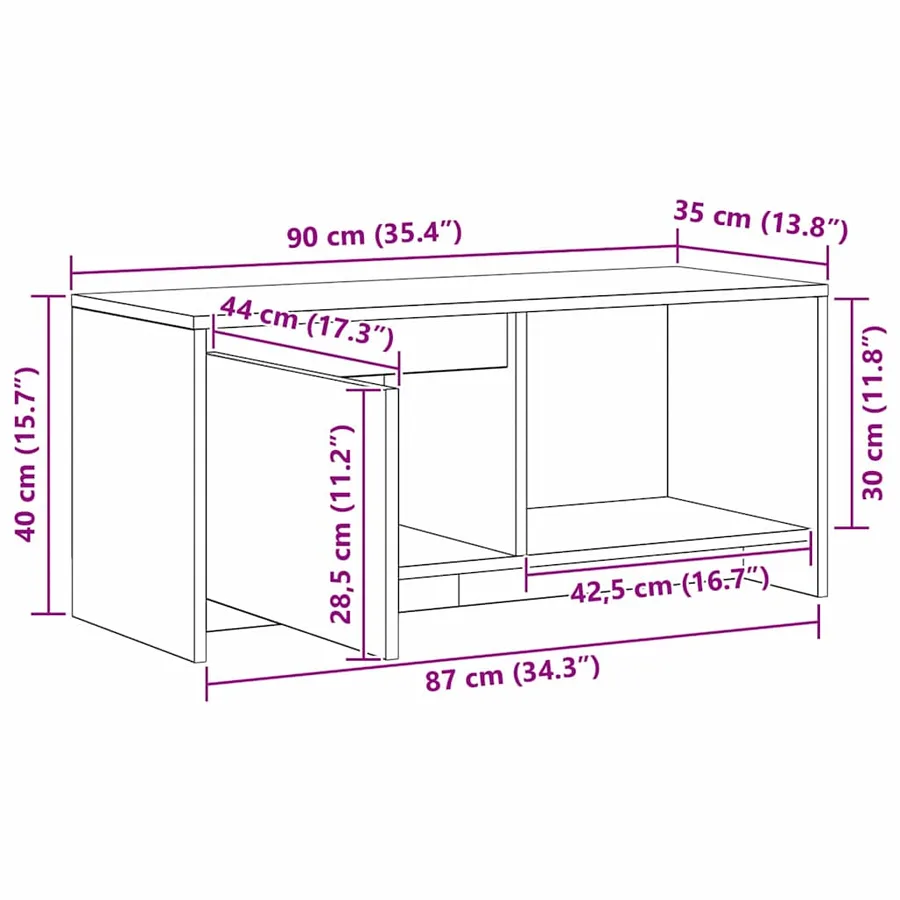Ensemble meuble TV 90 x 35 x 40 cm Chêne artisanal - 16