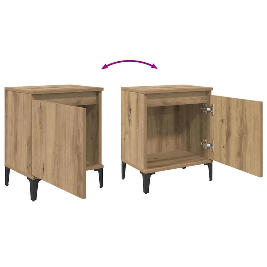 Cabinet de chevet Chêne artisanal 40 x 30 x 50 cm - 11
