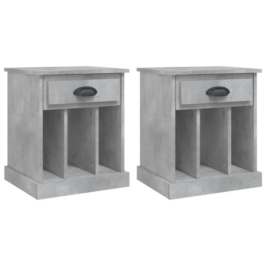 Tables de chevet 2 pcs gris béton 43x36x50 cm - 2
