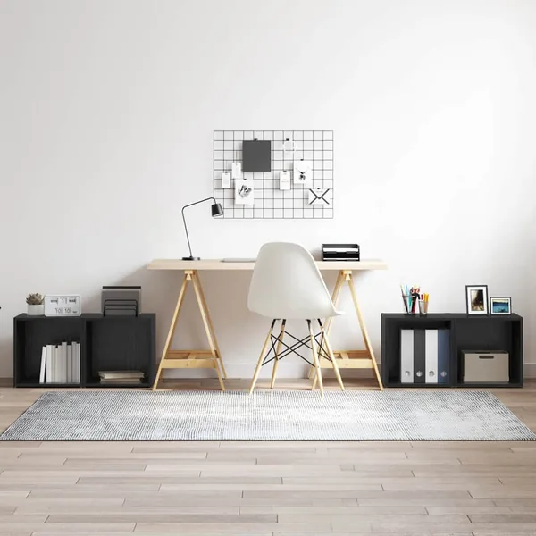Ensemble meuble TV Montage mural 4 pcs Noir 37 x 35 x 37,5 cm