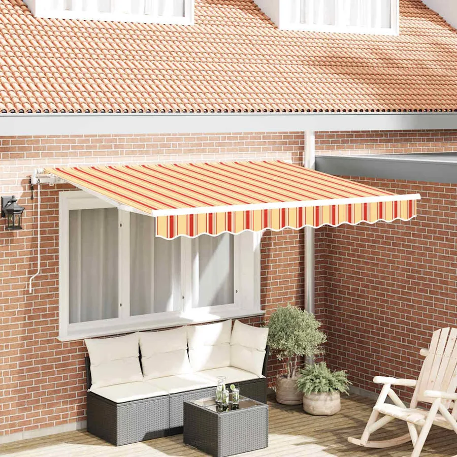 Auvent Rétractable Jaune 300 x 200 cm tissu