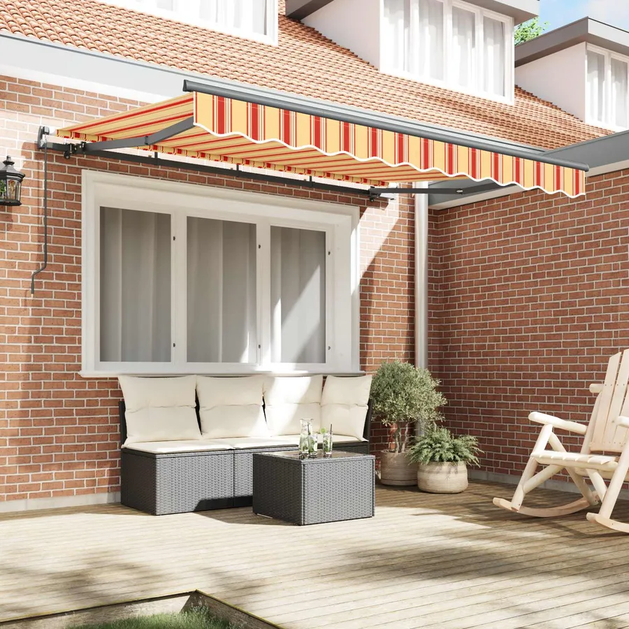 Auvent Rétractable Jaune et Orange 250 x 200 cm tissu - 3