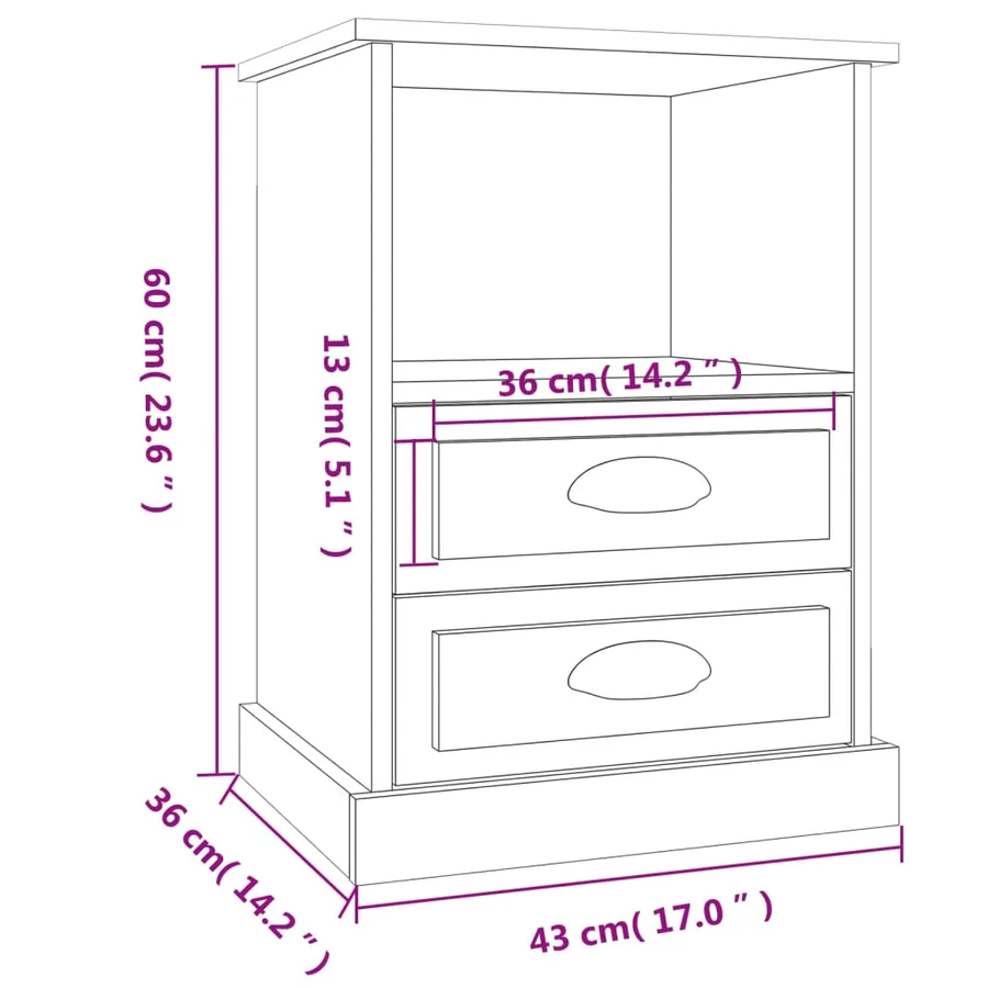 Tables de chevet 2 pcs chêne fumé 43x36x60 cm - 11