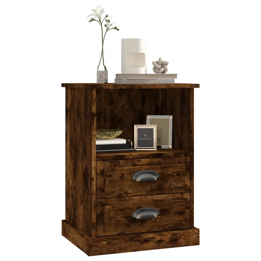 Tables de chevet 2 pcs chêne fumé 43x36x60 cm - 4
