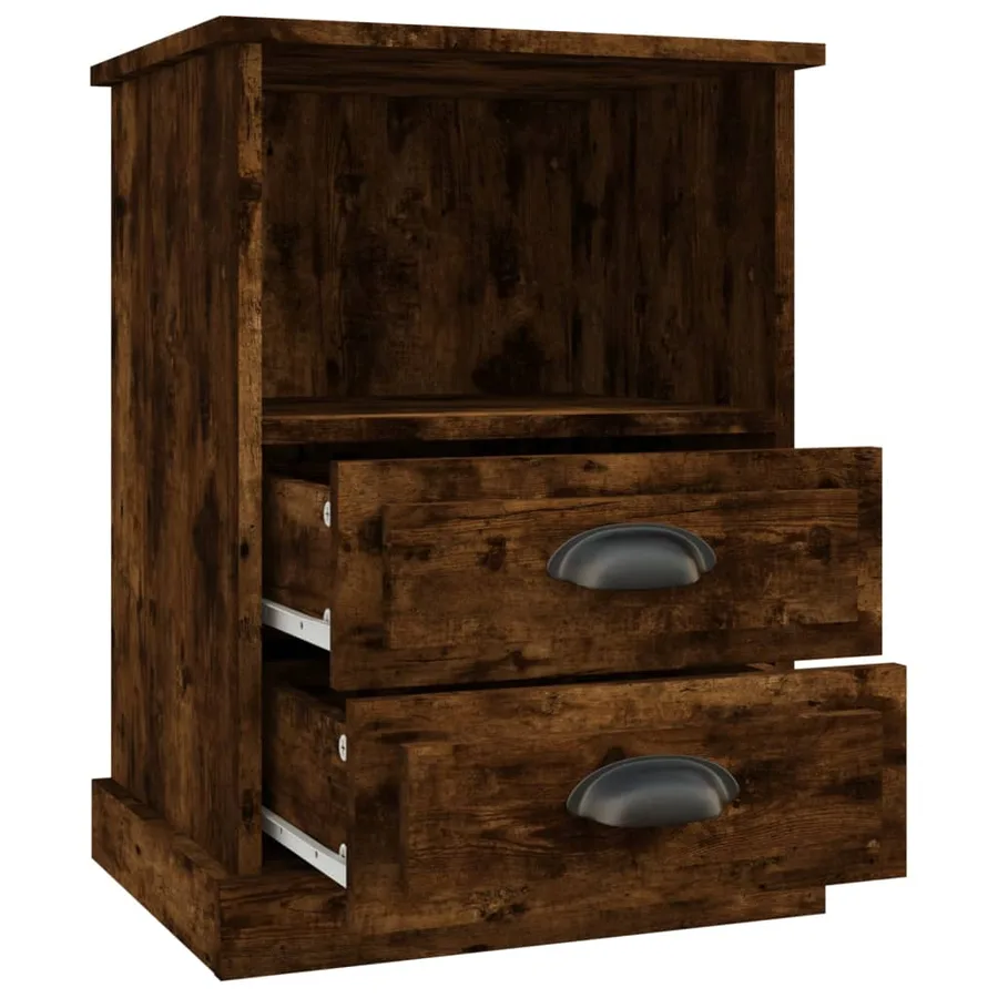 Tables de chevet 2 pcs chêne fumé 43x36x60 cm - 8