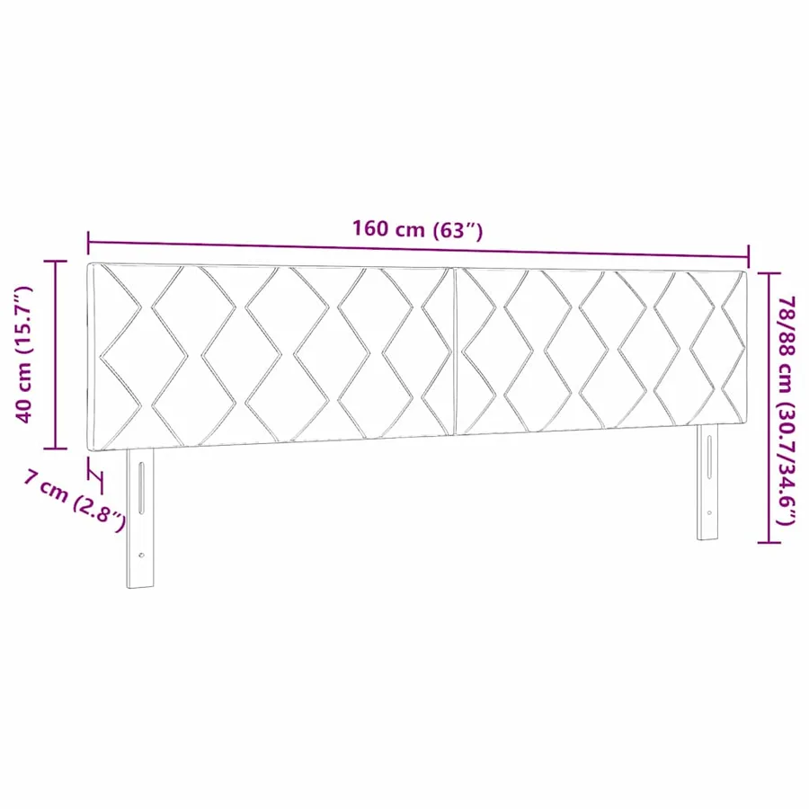 Tête de lit LED Taupe 160 cm tissu - 10