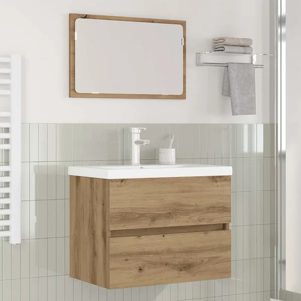 Ensemble de mobilier de salle de bain 3 pc Chêne artisanal