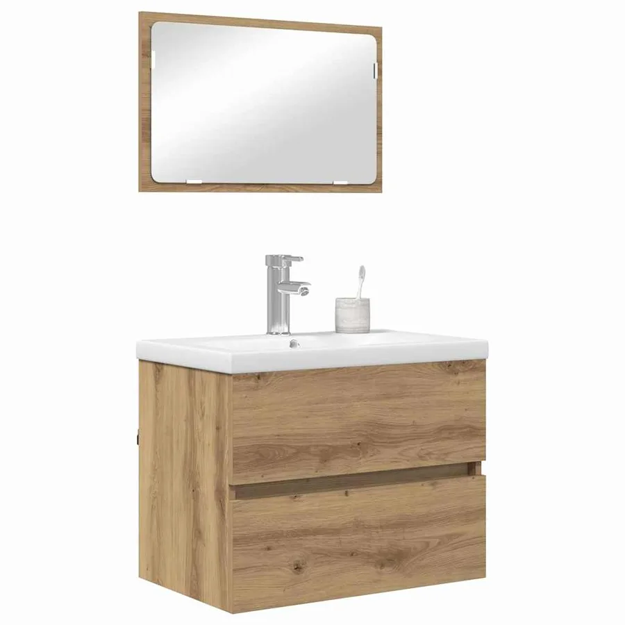 Ensemble de mobilier de salle de bain 3 pc Chêne artisanal - 3