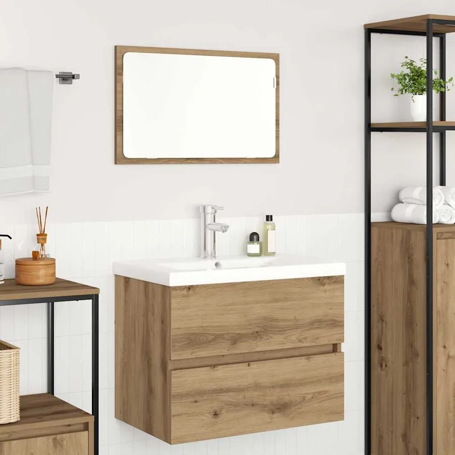 Ensemble de mobilier de salle de bain 3 pc Chêne artisanal - 4